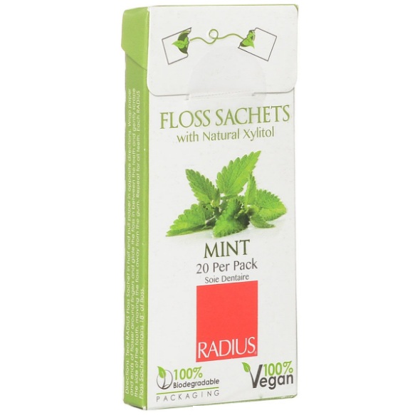   (Radius) Floss Sachets Vegan Xylitol Mint      20 .